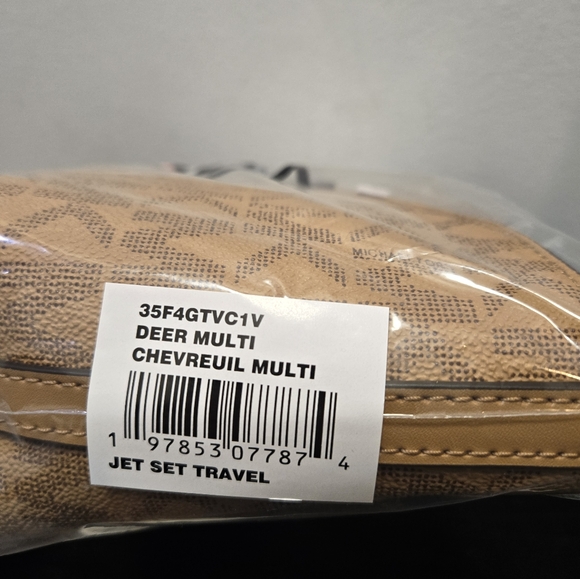 Michael Kors Jet Set Small Two-Tone Logo Crossbody In Deer Multi New With Tags - Picture 6 of 8